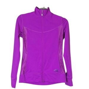North Face Full Zip warm-up Jacket Vapor Wick Medium Purple Nylon Stretch Active